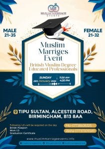 Birmingham Exclusive Degree Educated Professionals Event, Sunday 25th January 2026 at Tipu Sultan, 43 Alcester Road, Moseley, Birmingham, B13 8AA