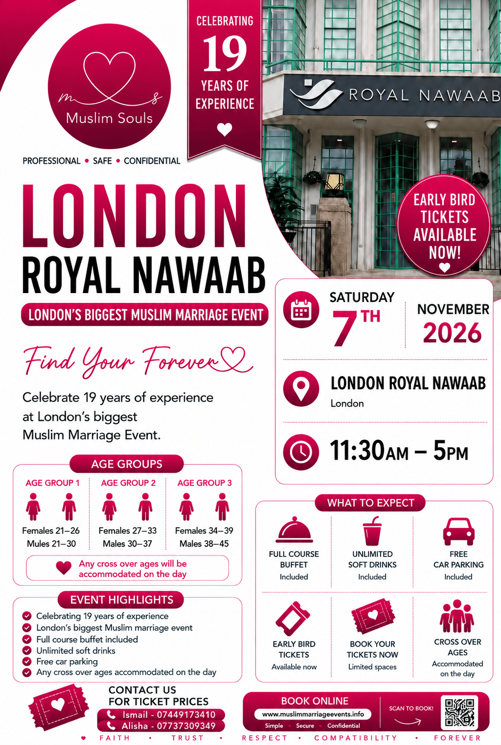 Muslim Marriage Events London - Saturday 7th November 2026 at Royal Nawaab, Hoover Building 7, Western Avenue, Perivale, London, UB6 8DB